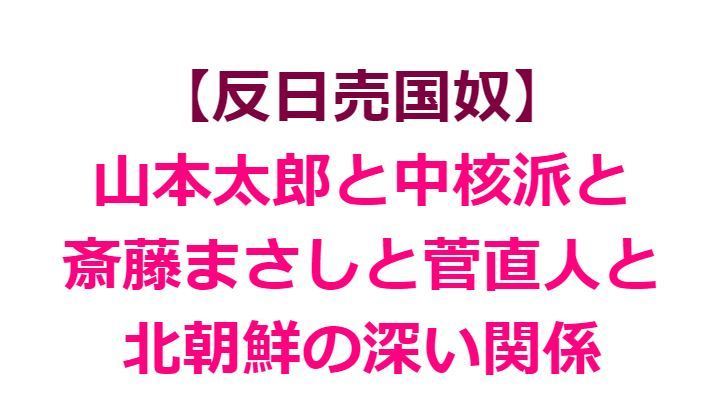 反日売国奴 山本太郎と中核派と斎藤まさしと菅直人と北朝鮮の深い関係 Voice